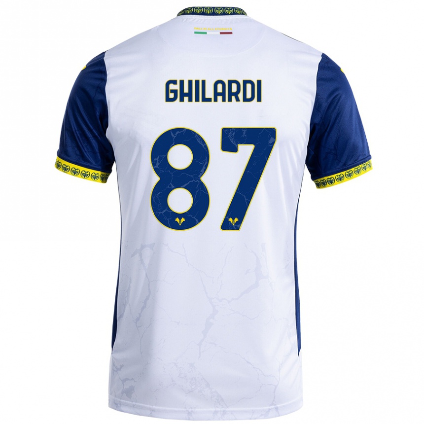 Vaikiškas Daniele Ghilardi #87 Balta Mėlyna Išvykos Marškinėliai 2024/25 T-Shirt