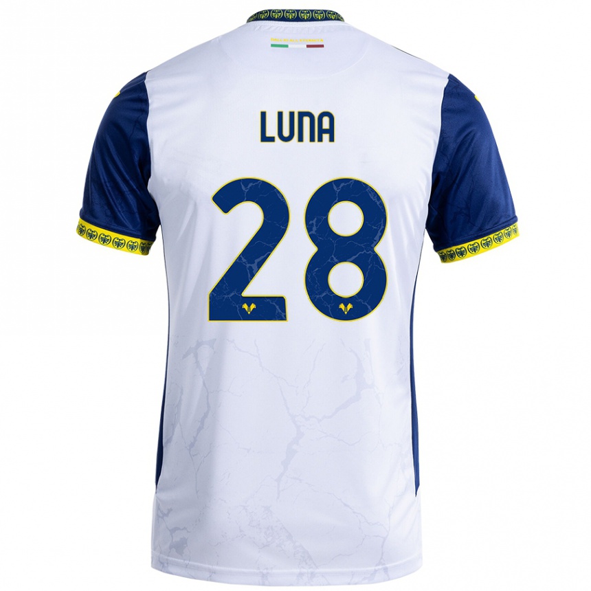 Vaikiškas Agustín Luna #28 Balta Mėlyna Išvykos Marškinėliai 2024/25 T-Shirt