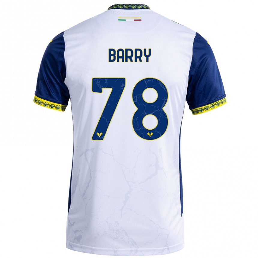 Vaikiškas Oumar Barry #78 Balta Mėlyna Išvykos Marškinėliai 2024/25 T-Shirt