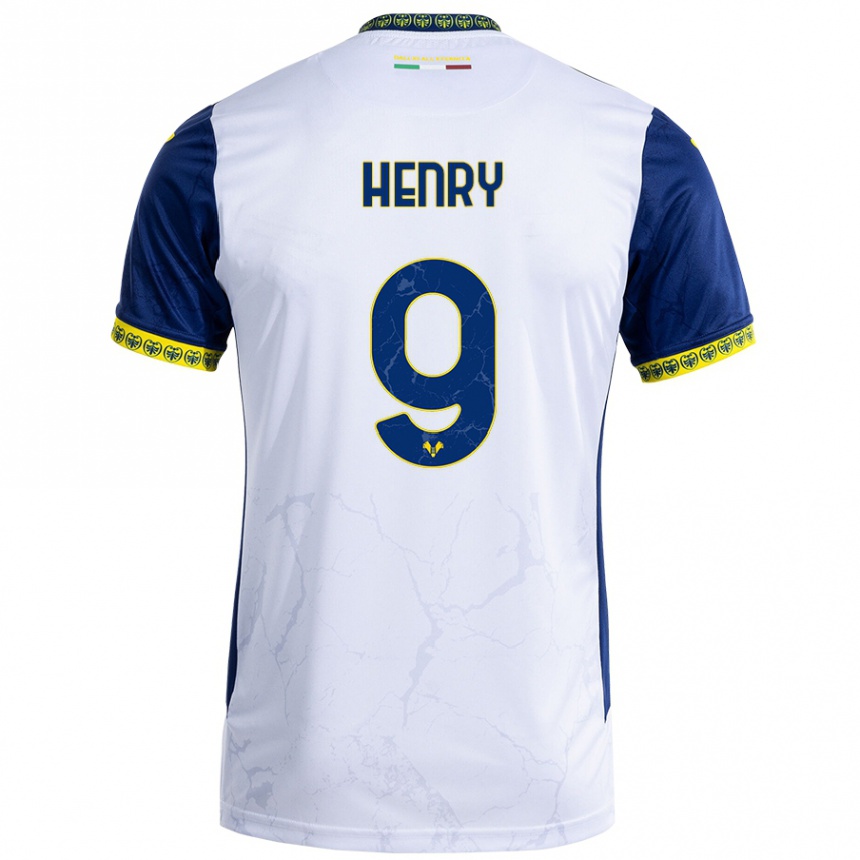 Vaikiškas Thomas Henry #9 Balta Mėlyna Išvykos Marškinėliai 2024/25 T-Shirt