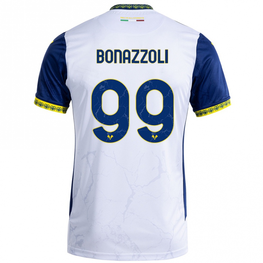 Vaikiškas Federico Bonazzoli #99 Balta Mėlyna Išvykos Marškinėliai 2024/25 T-Shirt