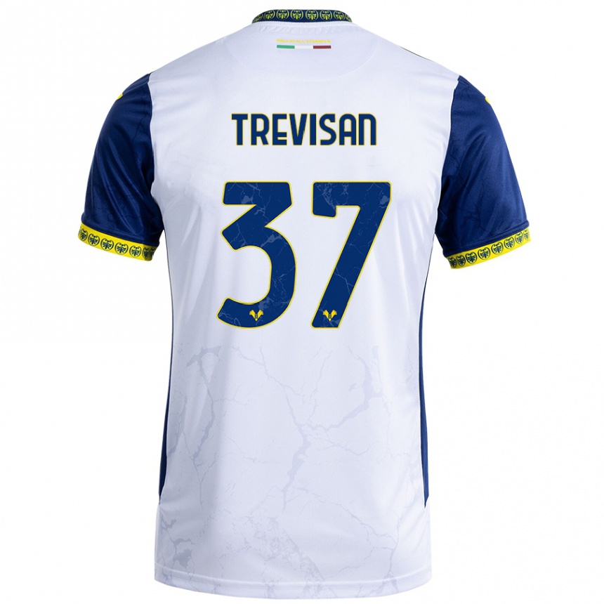 Vaikiškas Michael Trevisan #37 Balta Mėlyna Išvykos Marškinėliai 2024/25 T-Shirt