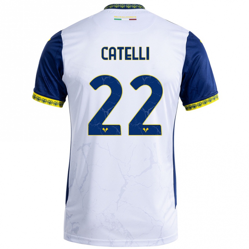 Vaikiškas Anna Catelli #22 Balta Mėlyna Išvykos Marškinėliai 2024/25 T-Shirt