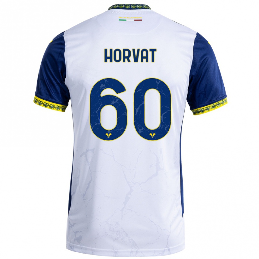 Vaikiškas Mihaela Horvat #60 Balta Mėlyna Išvykos Marškinėliai 2024/25 T-Shirt