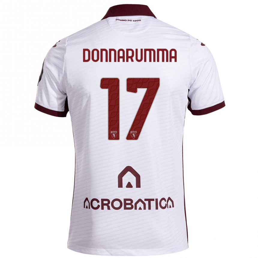 Vaikiškas Antonio Donnarumma #17 Balta Kaštoninė Išvykos Marškinėliai 2024/25 T-Shirt