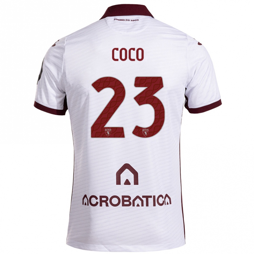 Vaikiškas Saúl Coco #23 Balta Kaštoninė Išvykos Marškinėliai 2024/25 T-Shirt