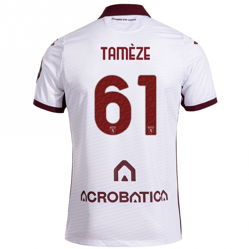 Vaikiškas Adrien Tamèze #61 Balta Kaštoninė Išvykos Marškinėliai 2024/25 T-Shirt