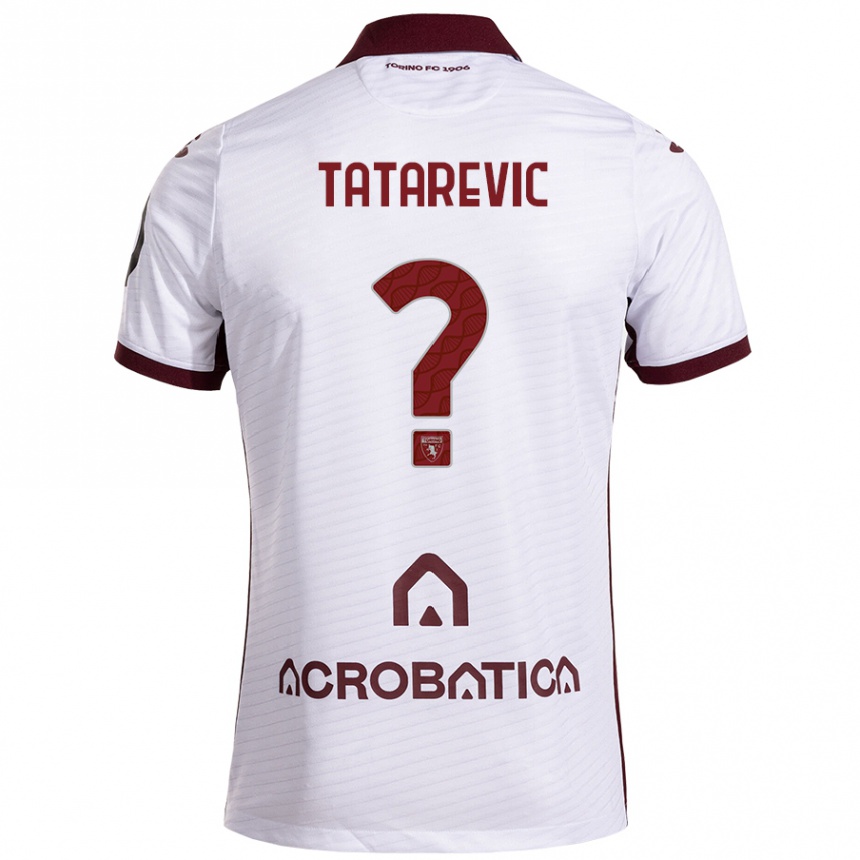 Vaikiškas Dino Tatarevic #0 Balta Kaštoninė Išvykos Marškinėliai 2024/25 T-Shirt