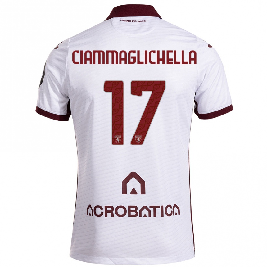 Vaikiškas Aaron Ciammaglichella #17 Balta Kaštoninė Išvykos Marškinėliai 2024/25 T-Shirt