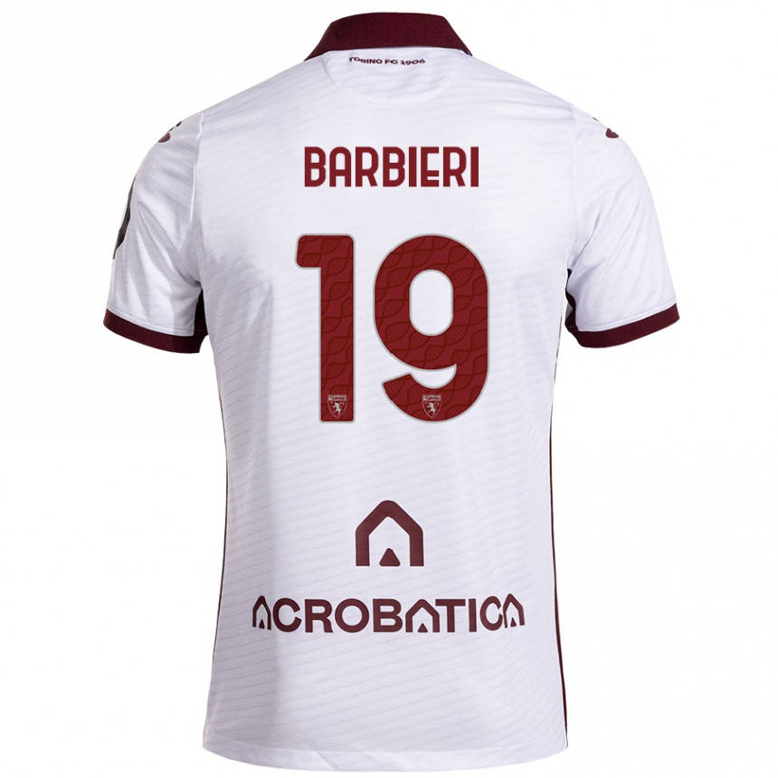 Vaikiškas Raffaella Barbieri #19 Balta Kaštoninė Išvykos Marškinėliai 2024/25 T-Shirt