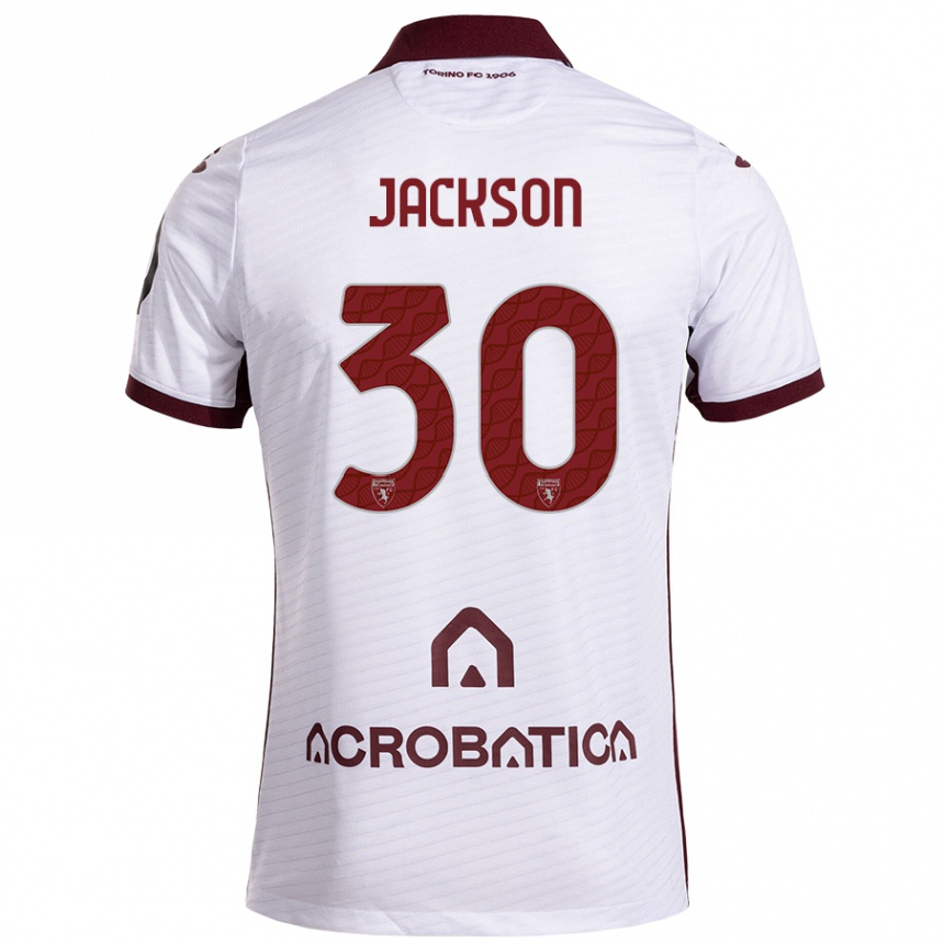 Vaikiškas Michael Jackson #30 Balta Kaštoninė Išvykos Marškinėliai 2024/25 T-Shirt