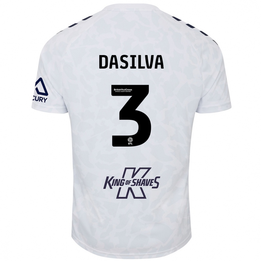 Vaikiškas Jay Dasilva #3 Baltas Išvykos Marškinėliai 2024/25 T-Shirt