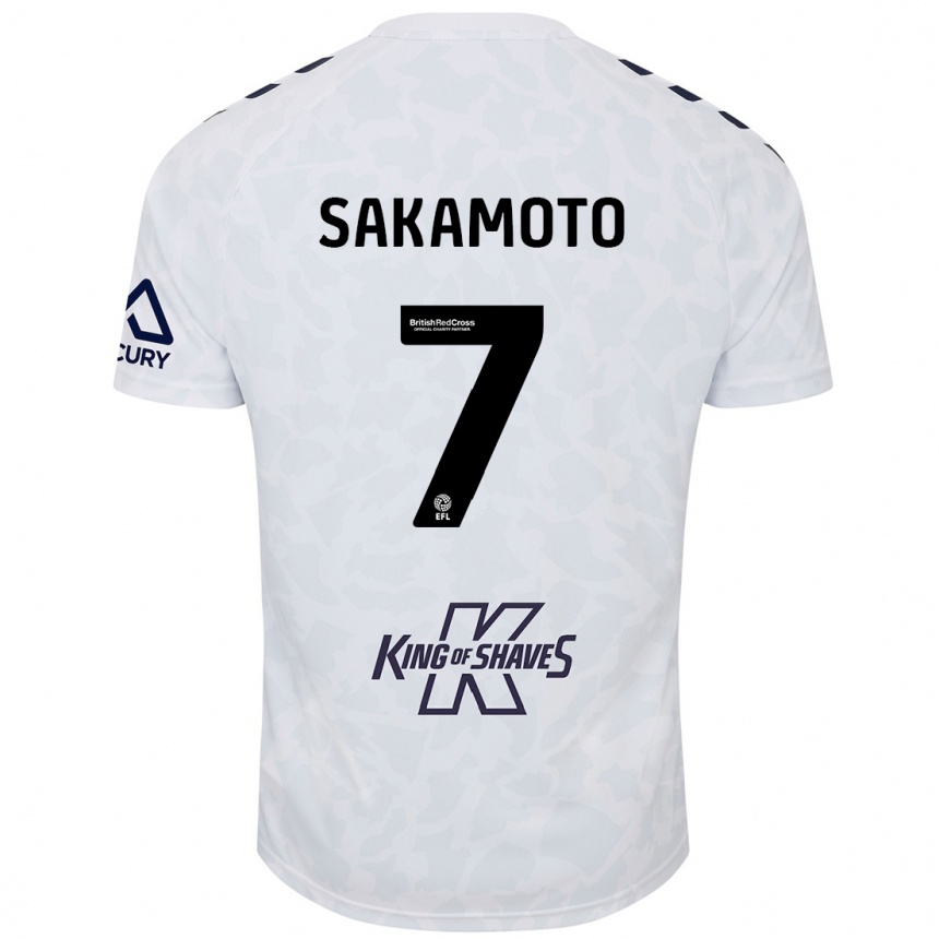 Vaikiškas Tatsuhiro Sakamoto #7 Baltas Išvykos Marškinėliai 2024/25 T-Shirt