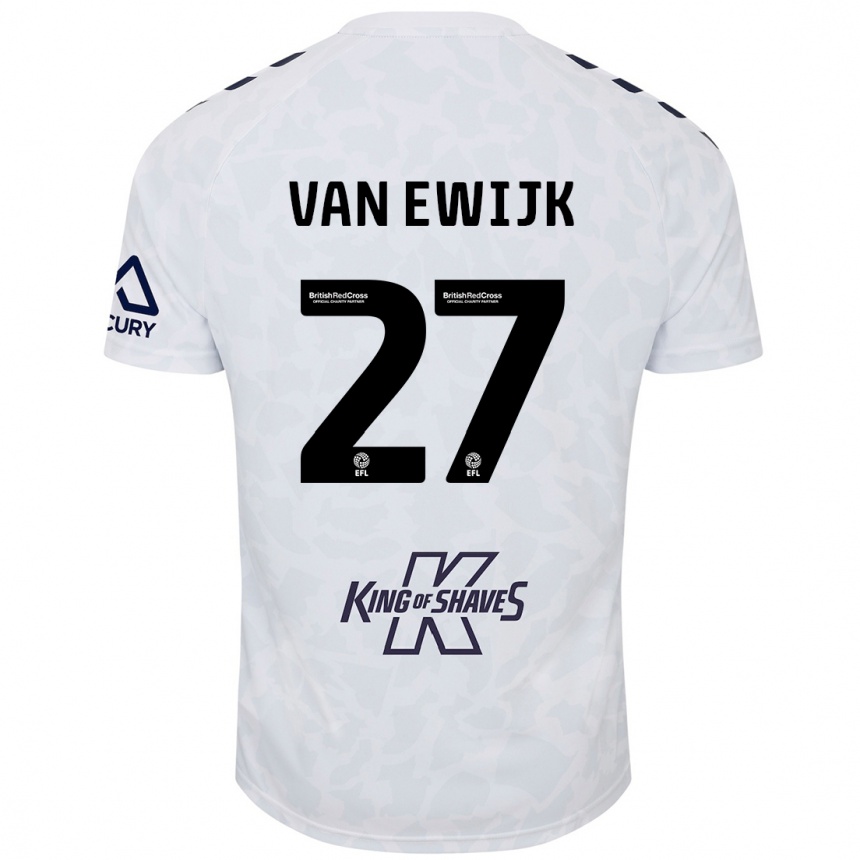 Vaikiškas Milan Van Ewijk #27 Baltas Išvykos Marškinėliai 2024/25 T-Shirt