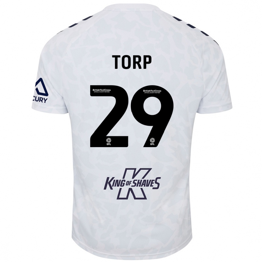 Vaikiškas Victor Torp #29 Baltas Išvykos Marškinėliai 2024/25 T-Shirt