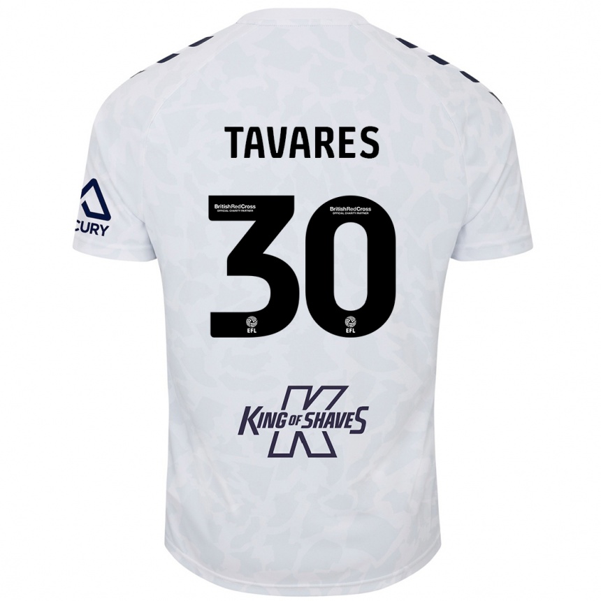 Vaikiškas Fábio Tavares #30 Baltas Išvykos Marškinėliai 2024/25 T-Shirt