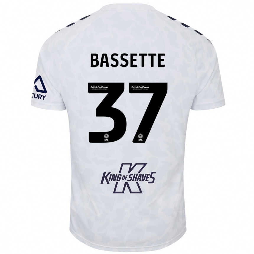 Vaikiškas Norman Bassette #37 Baltas Išvykos Marškinėliai 2024/25 T-Shirt