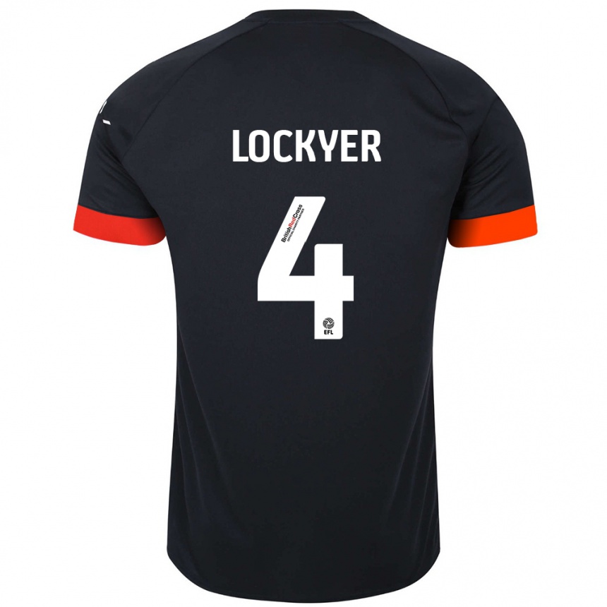 Vaikiškas Tom Lockyer #4 Juoda Oranžinė Išvykos Marškinėliai 2024/25 T-Shirt