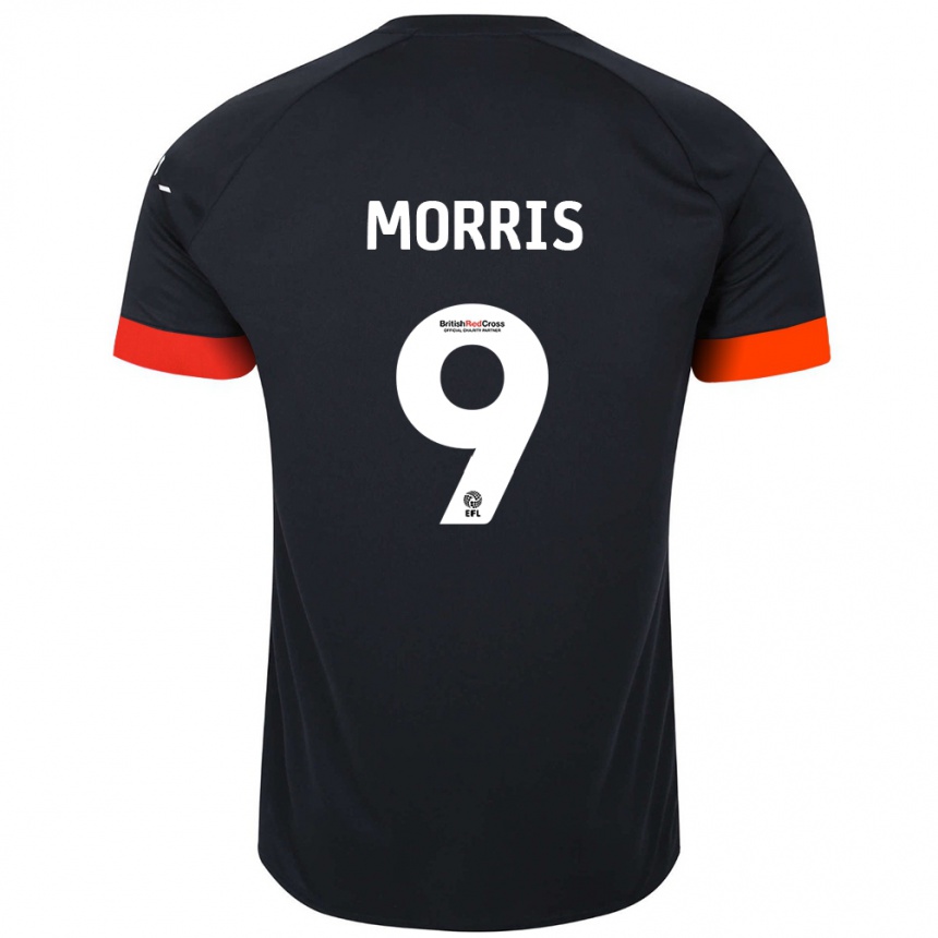 Vaikiškas Carlton Morris #9 Juoda Oranžinė Išvykos Marškinėliai 2024/25 T-Shirt