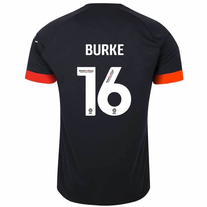 Vaikiškas Reece Burke #16 Juoda Oranžinė Išvykos Marškinėliai 2024/25 T-Shirt