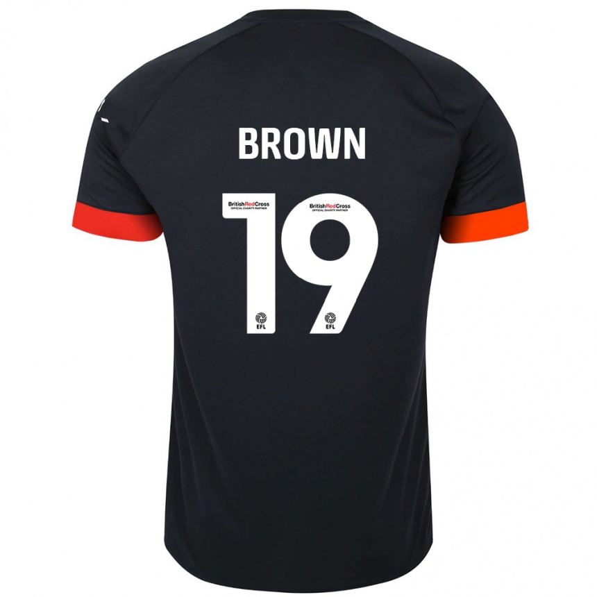 Vaikiškas Jacob Brown #19 Juoda Oranžinė Išvykos Marškinėliai 2024/25 T-Shirt