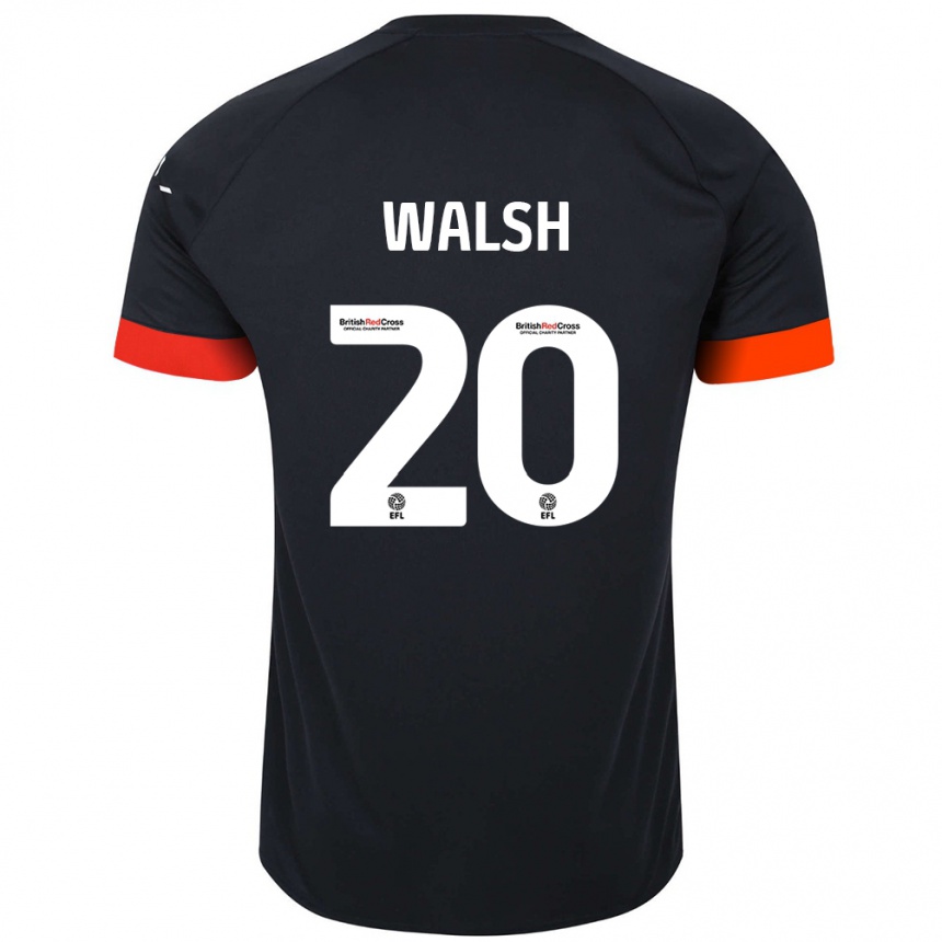 Vaikiškas Liam Walsh #20 Juoda Oranžinė Išvykos Marškinėliai 2024/25 T-Shirt