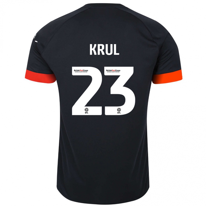 Vaikiškas Tim Krul #23 Juoda Oranžinė Išvykos Marškinėliai 2024/25 T-Shirt