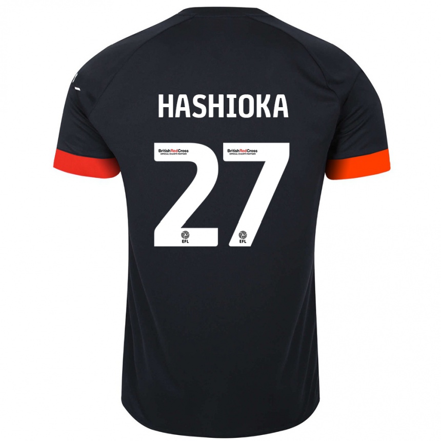 Vaikiškas Daiki Hashioka #27 Juoda Oranžinė Išvykos Marškinėliai 2024/25 T-Shirt