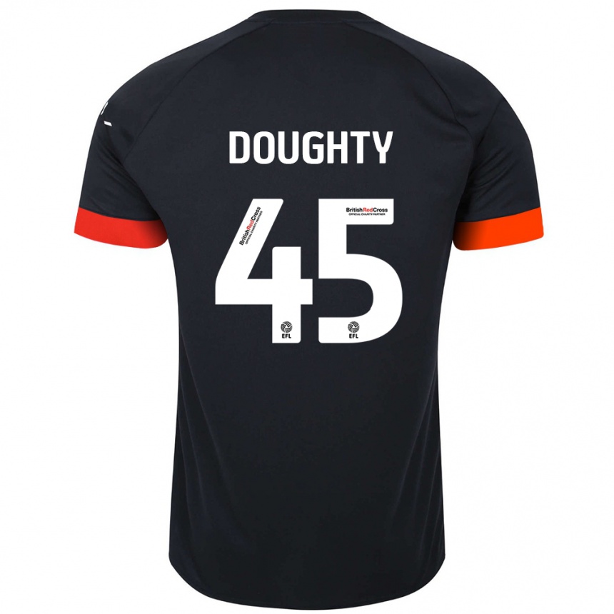 Vaikiškas Alfie Doughty #45 Juoda Oranžinė Išvykos Marškinėliai 2024/25 T-Shirt