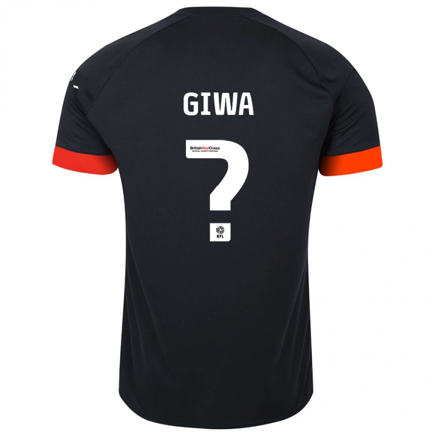 Vaikiškas Tyrell Giwa #0 Juoda Oranžinė Išvykos Marškinėliai 2024/25 T-Shirt