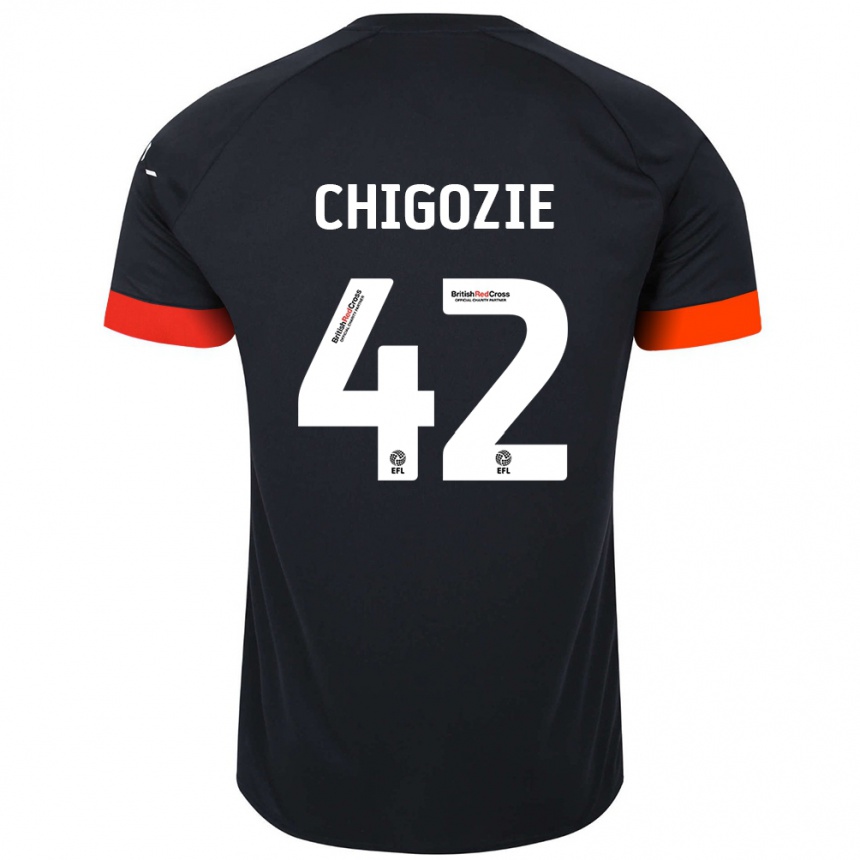 Vaikiškas Christian Chigozie #42 Juoda Oranžinė Išvykos Marškinėliai 2024/25 T-Shirt