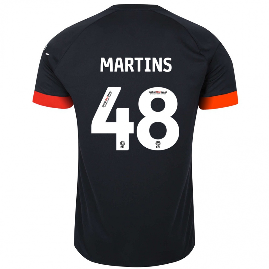 Vaikiškas Dominic Dos Santos Martins #48 Juoda Oranžinė Išvykos Marškinėliai 2024/25 T-Shirt