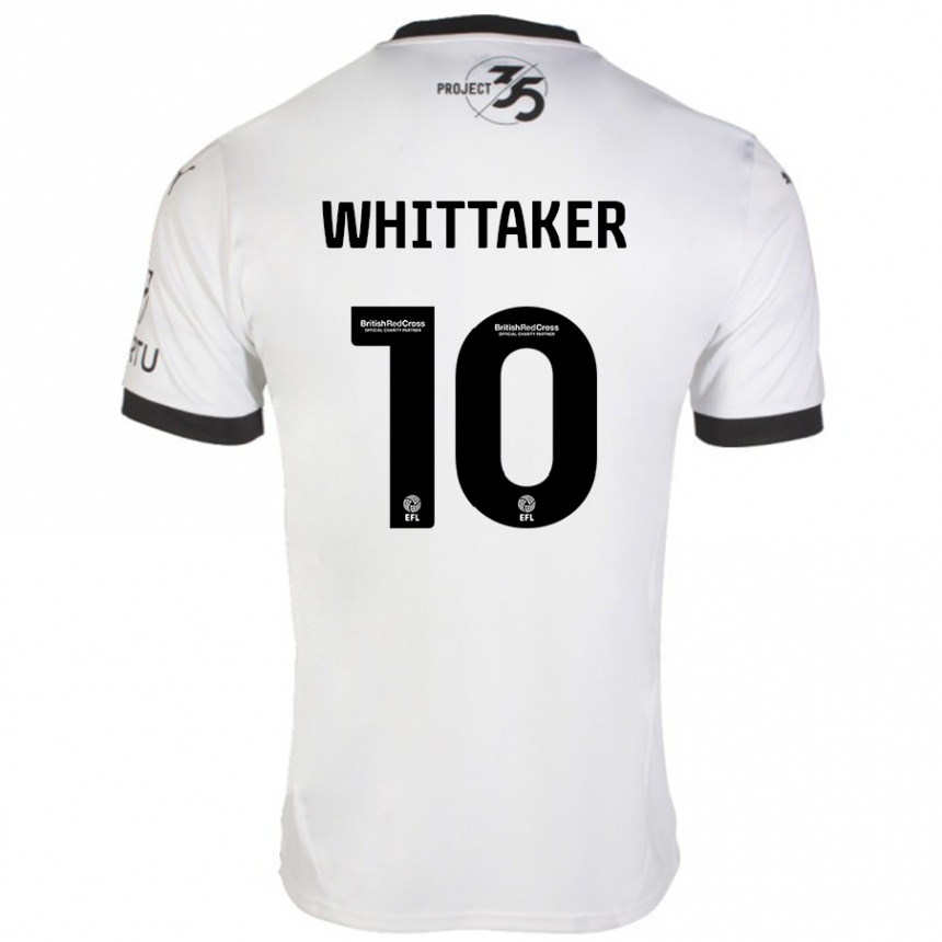 Vaikiškas Morgan Whittaker #10 Balta Juoda Išvykos Marškinėliai 2024/25 T-Shirt