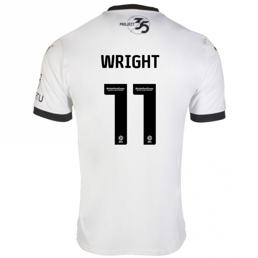 Vaikiškas Callum Wright #11 Balta Juoda Išvykos Marškinėliai 2024/25 T-Shirt