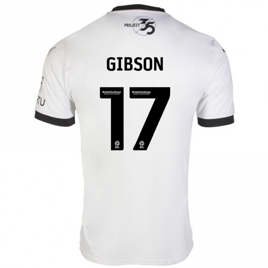 Vaikiškas Lewis Gibson #17 Balta Juoda Išvykos Marškinėliai 2024/25 T-Shirt