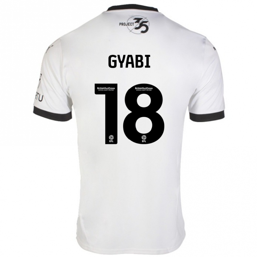 Vaikiškas Darko Gyabi #18 Balta Juoda Išvykos Marškinėliai 2024/25 T-Shirt