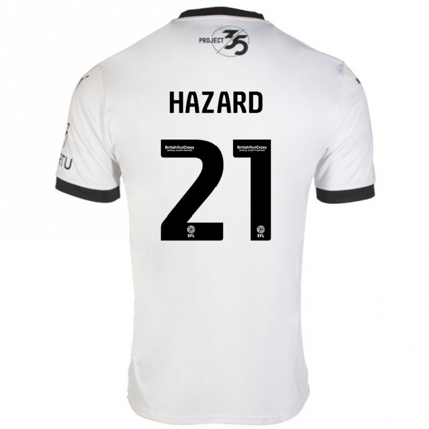 Vaikiškas Conor Hazard #21 Balta Juoda Išvykos Marškinėliai 2024/25 T-Shirt