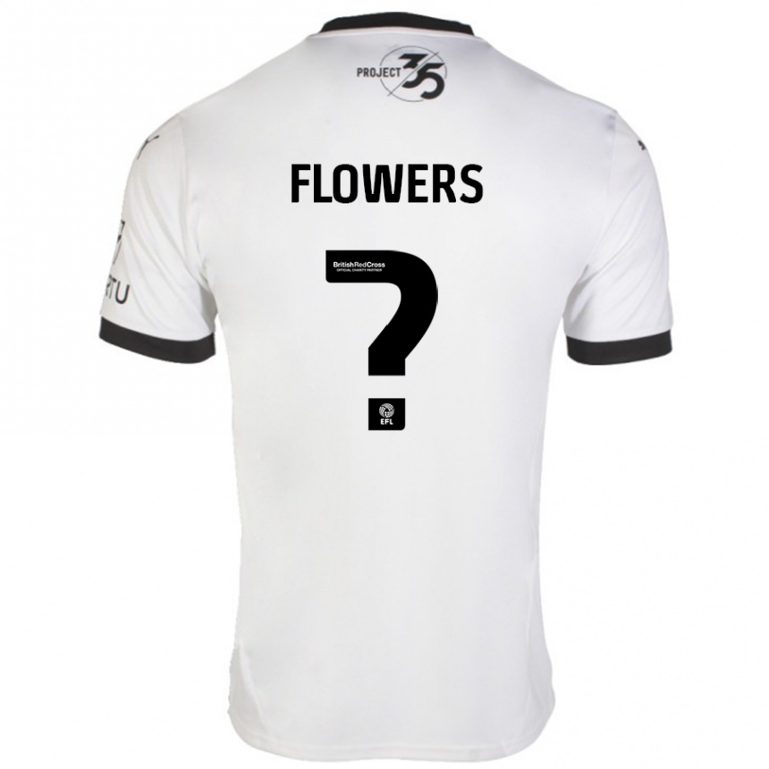 Vaikiškas Lewis Flowers #0 Balta Juoda Išvykos Marškinėliai 2024/25 T-Shirt