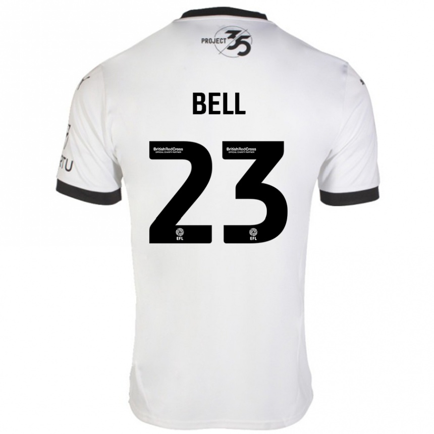 Vaikiškas Katelyn Bell #23 Balta Juoda Išvykos Marškinėliai 2024/25 T-Shirt