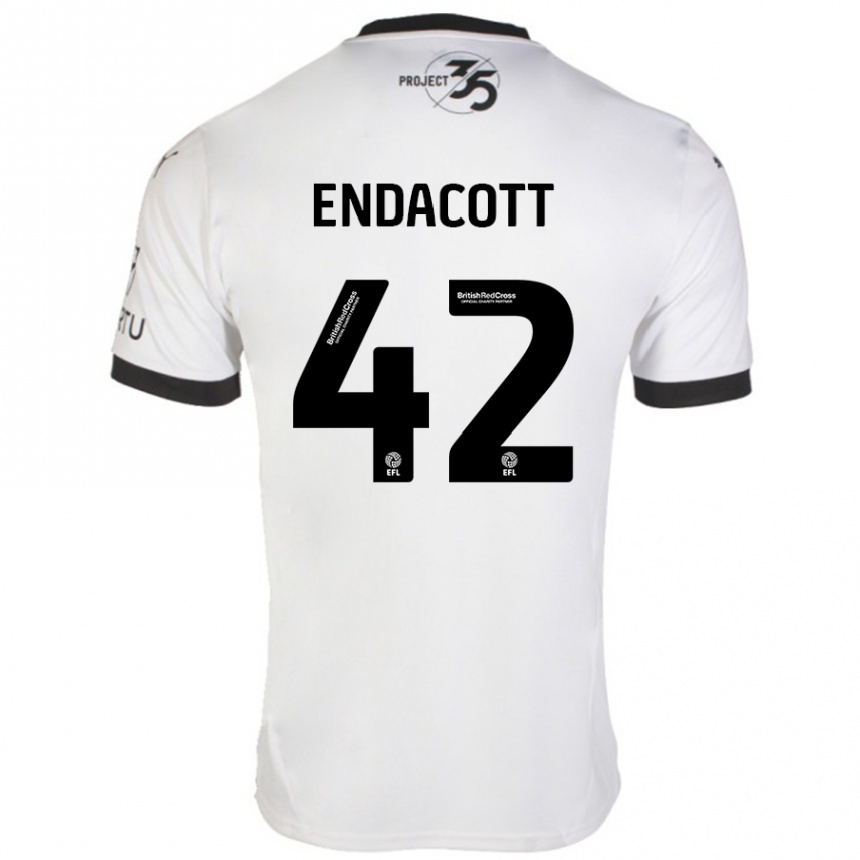 Vaikiškas Jack Endacott #42 Balta Juoda Išvykos Marškinėliai 2024/25 T-Shirt