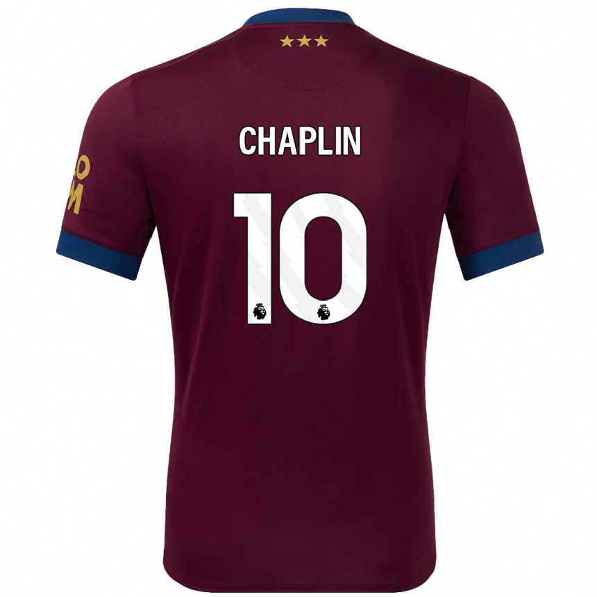 Vaikiškas Conor Chaplin #10 Ruda Išvykos Marškinėliai 2024/25 T-Shirt