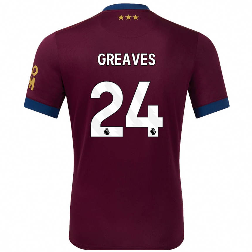 Vaikiškas Jacob Greaves #24 Ruda Išvykos Marškinėliai 2024/25 T-Shirt