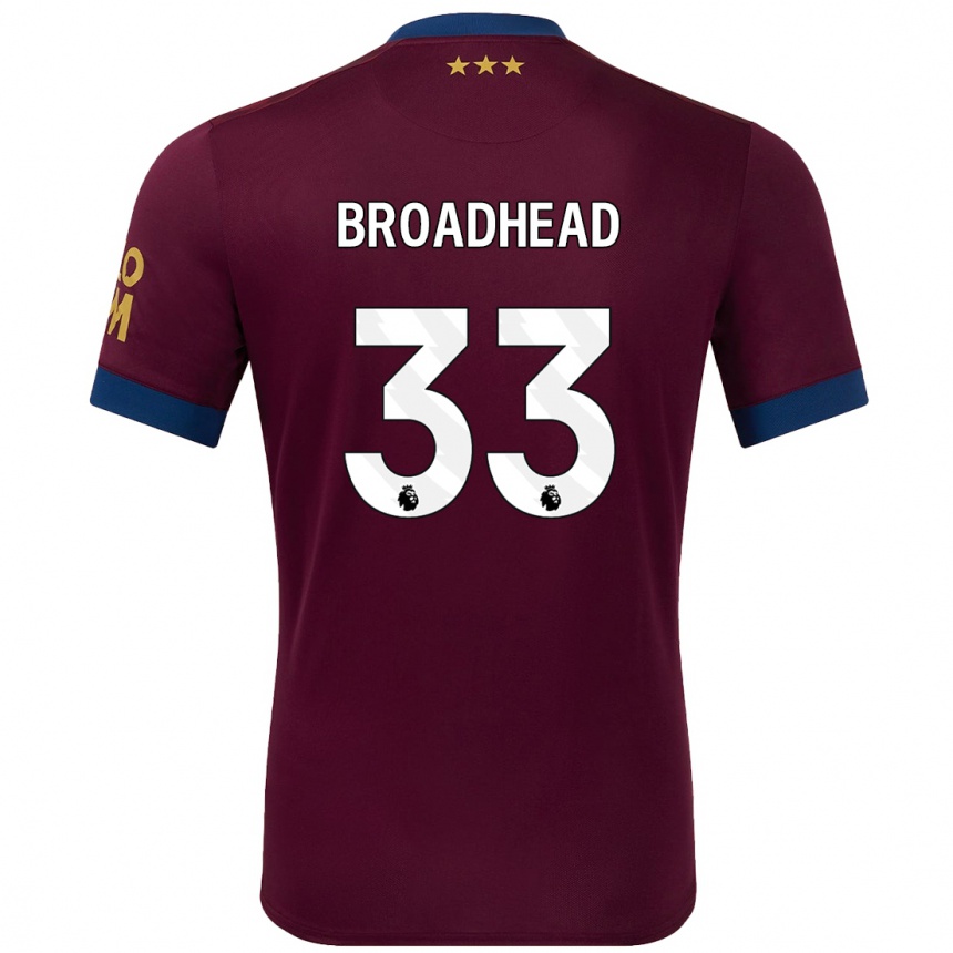 Vaikiškas Nathan Broadhead #33 Ruda Išvykos Marškinėliai 2024/25 T-Shirt