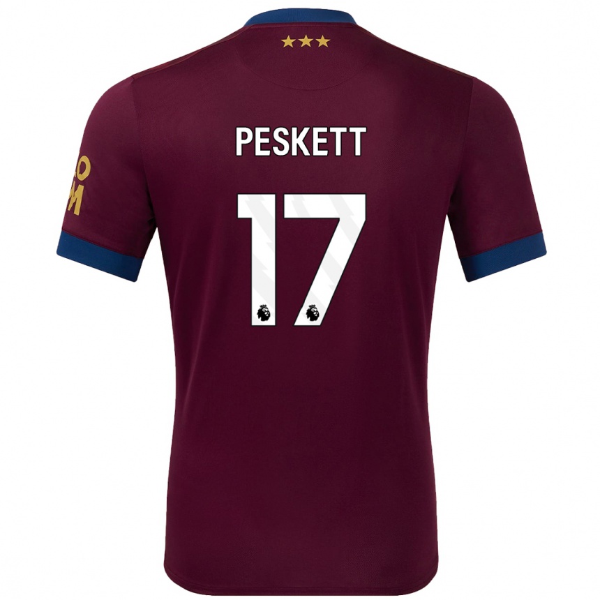 Vaikiškas Sophie Peskett #17 Ruda Išvykos Marškinėliai 2024/25 T-Shirt