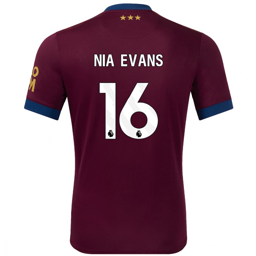 Vaikiškas Nia Evans #16 Ruda Išvykos Marškinėliai 2024/25 T-Shirt