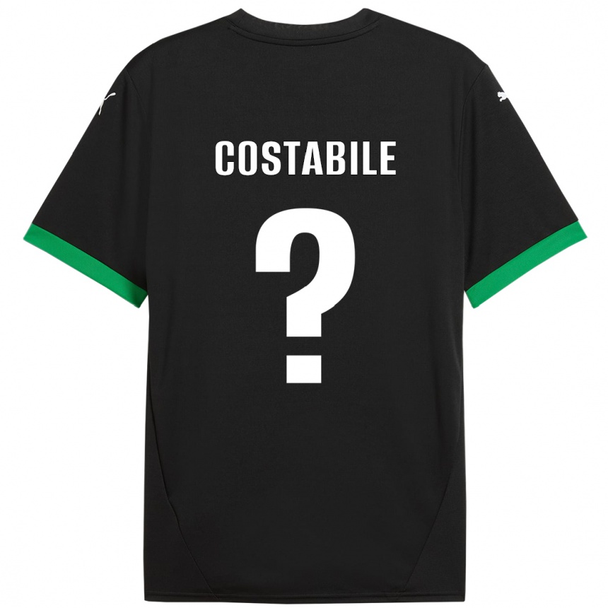 Vyrai Cristian Costabile #0 Juoda Tamsiai Žalia Namų Marškinėliai 2024/25 T-Shirt