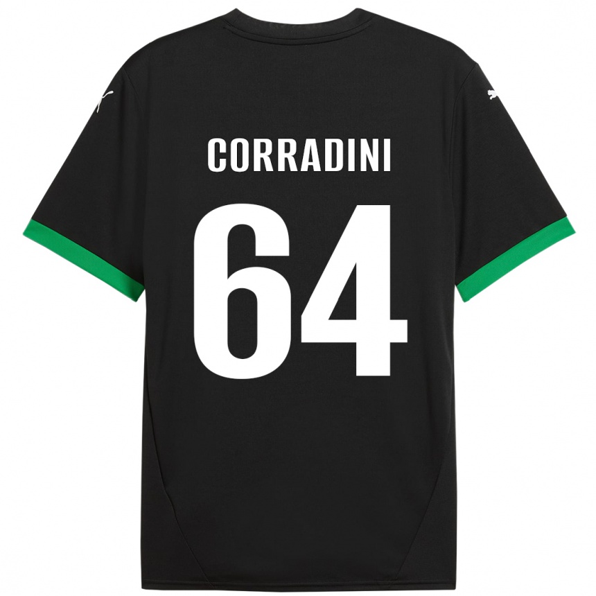 Vyrai Francesco Corradini #64 Juoda Tamsiai Žalia Namų Marškinėliai 2024/25 T-Shirt