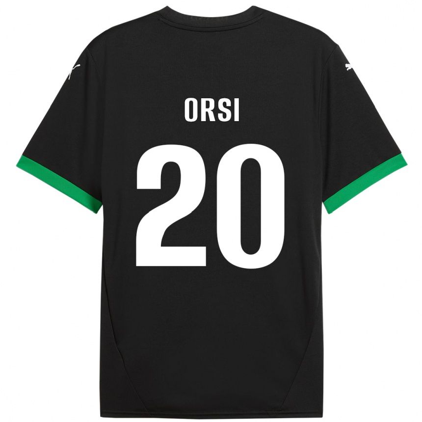 Vyrai Benedetta Orsi #20 Juoda Tamsiai Žalia Namų Marškinėliai 2024/25 T-Shirt