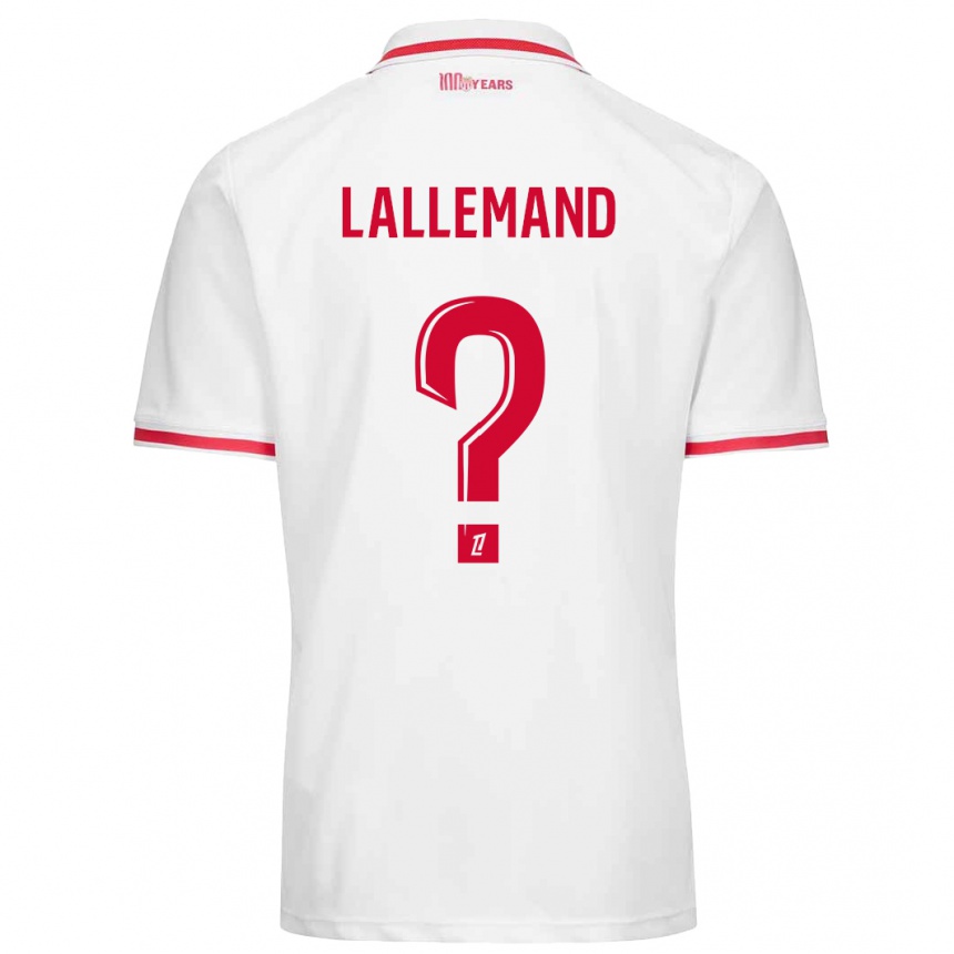 Vyrai Nassim Lallemand #0 Balta Raudona Namų Marškinėliai 2024/25 T-Shirt