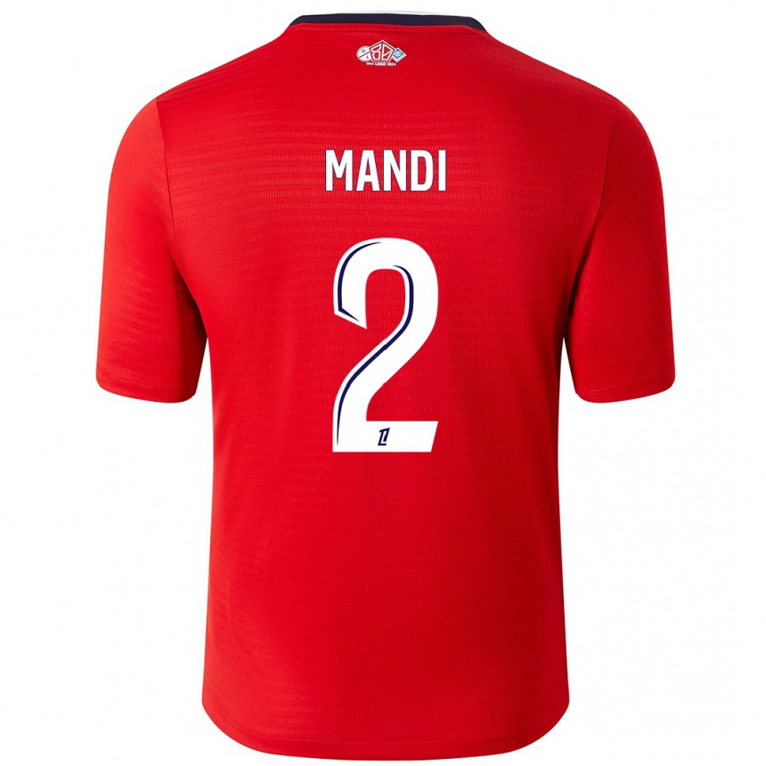 Vyrai Aïssa Mandi #2 Raudona Balta Namų Marškinėliai 2024/25 T-Shirt